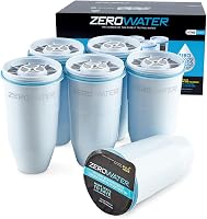 ZeroWater 5-Stage Replacement Filters 6-Pack | IAPMO Certified 0 TDS, Removes Lead, Chromium, PFOA/PFOS, Mercury