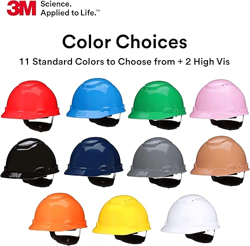 Vista 80 de 3M Hard Hat SecureFit H-700 Series - Casco de seguridad estilo gorra con sensor Uvicator, suspensión de trinquete de difusión de presión de 4 puntos