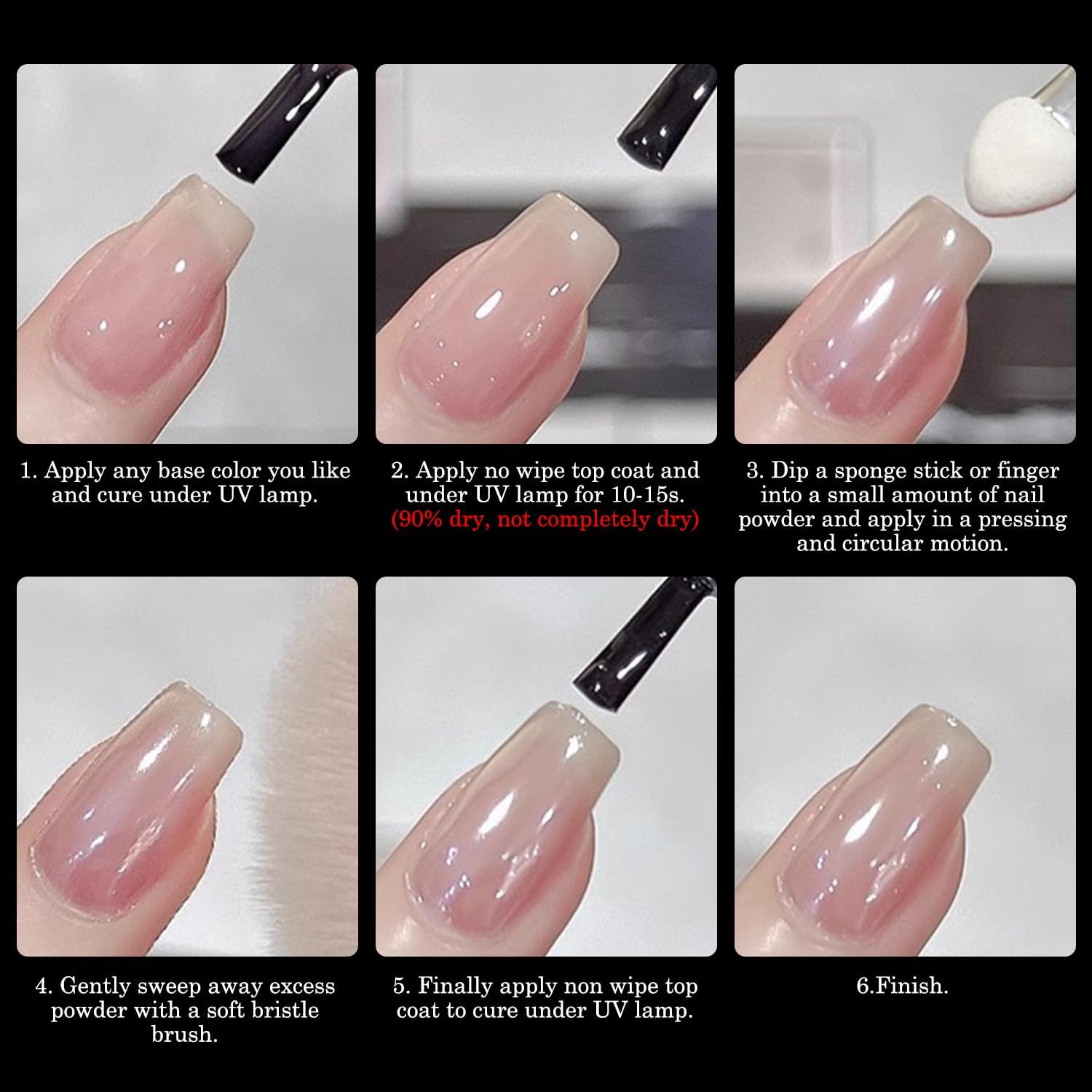 White Chrome Nail Powder Super Glossy Clear Mirror Effect Smooth Pearl Glitter Pigment Powder, White Ice Transparent Unicorn Nail Chrome Powder for Gel Polish Nails Art Design with Tools