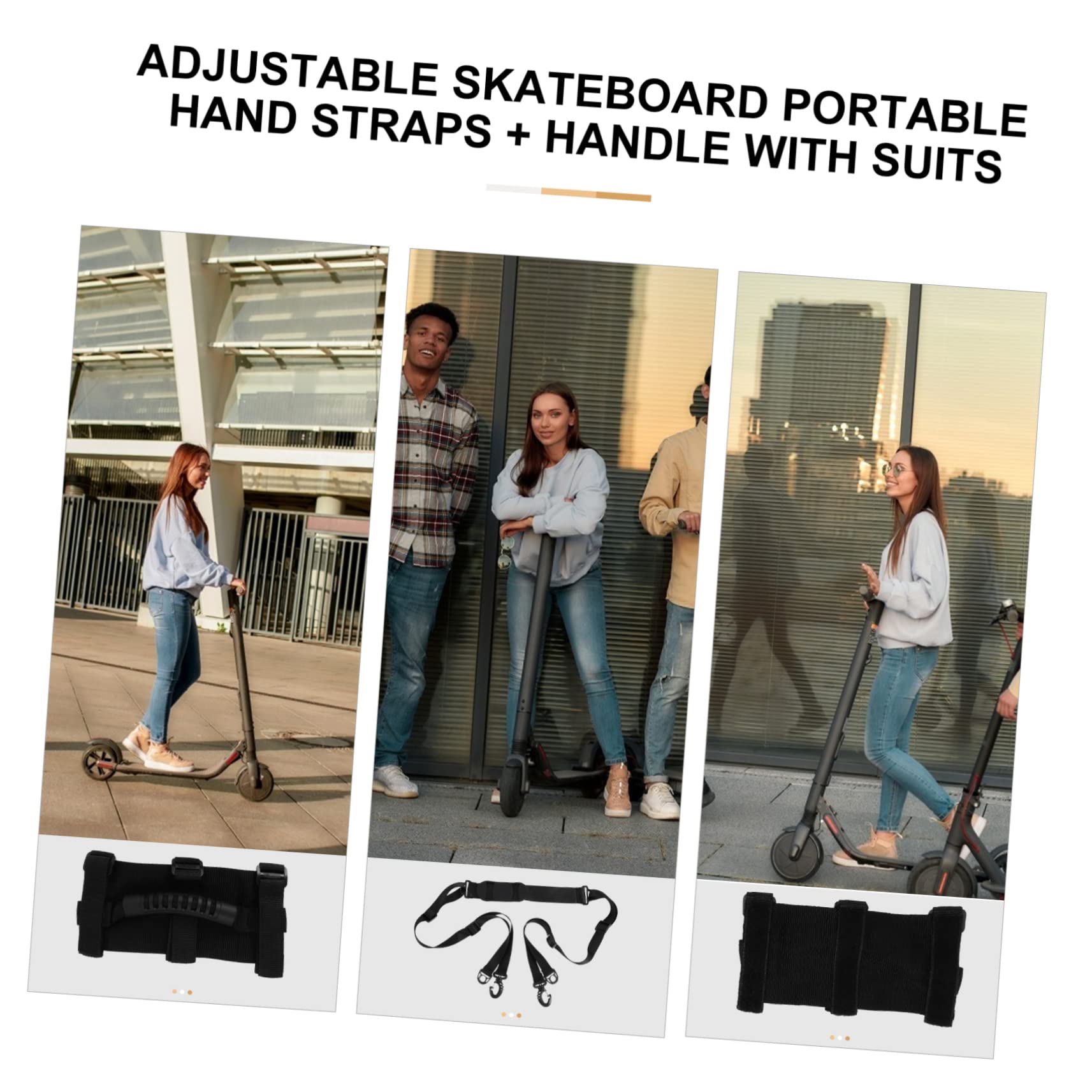 Toddmomy 4 Pièces Sangle Trottinette Poignées De Trottinette Sangle De Transport De Vélos Accessoires De Vélo Électrique Ceinture D'épaule De Vélo Chaise Pliante Cordon PP Scooter Enfant