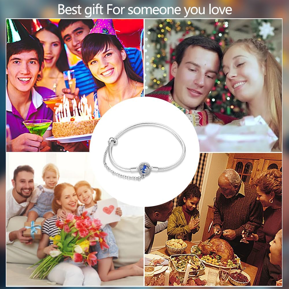 Pandach 925 Sterling Silver Charm Bracelet For Woman Basic Butterfly Heart clasp Snake Chain Bracelet Gift for Teen Mother Daughter - Image 7