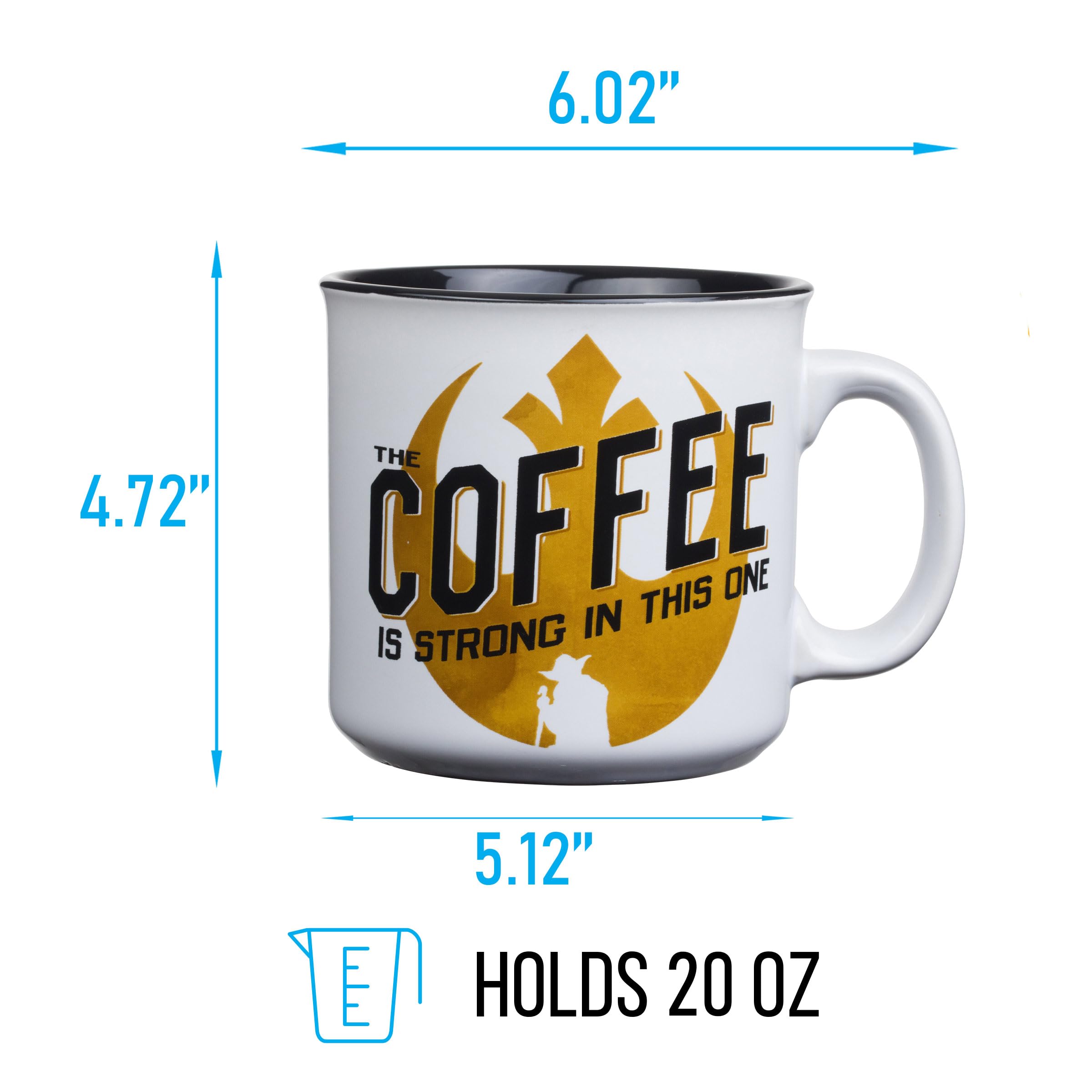 Amazon.com: Silver Buffalo Star Wars The Coffee is Strong In This One  Ceramic Camper-Style Coffee Mug, 20-Ounces : Home & Kitchen