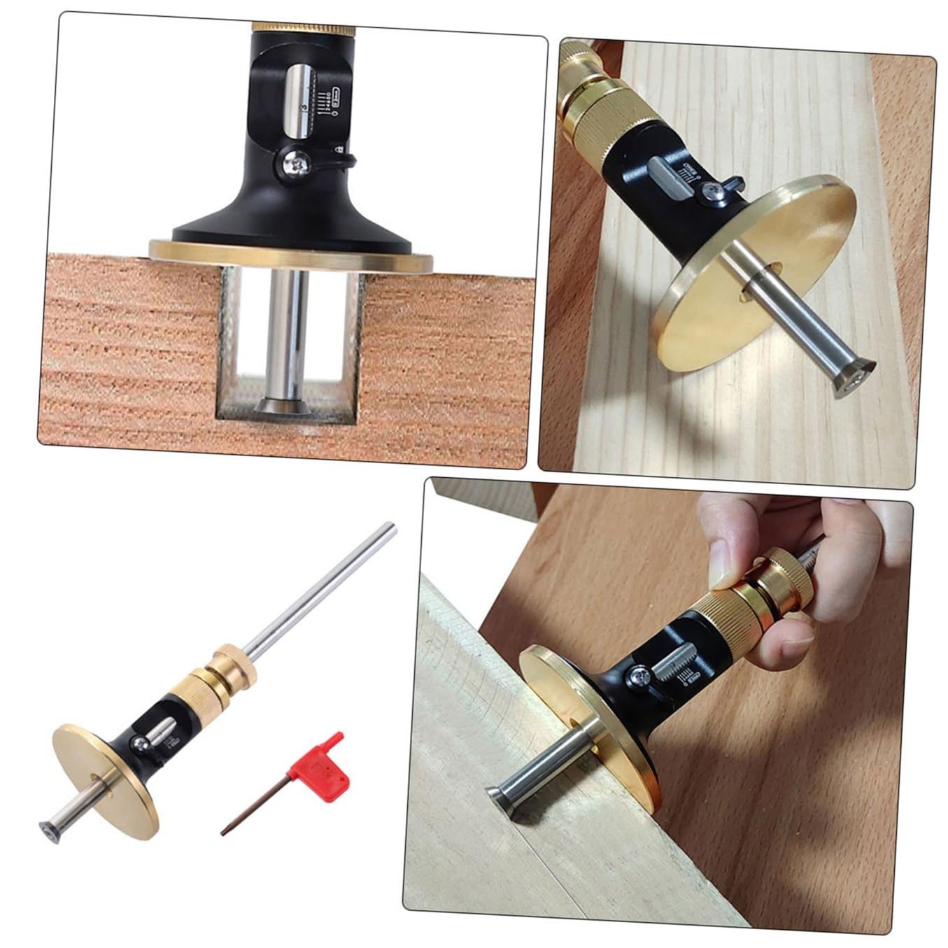 Artibetter 1juego Regla De De Carpintería Herramienta De y Medición De Profundidad Scribe Gauge Diseño y Para Profesional y Doméstico