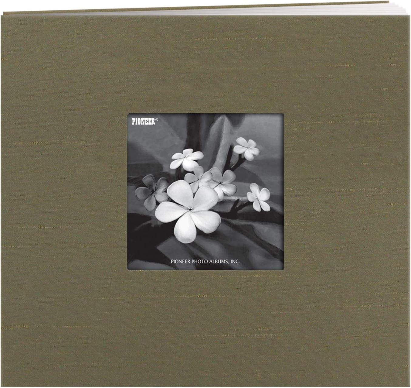 Pioneer 8 Inch by 8 Inch Postbound Silk Fabric Frame Cover Memory Book, Copper