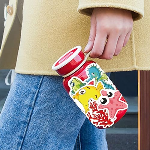 Miniatura 5 de Eseres 63 calcomanías de océano lindas para adultos y adolescentes, vinilo impermeable, calcomanías de vida marina para botella de agua, hidroflask,