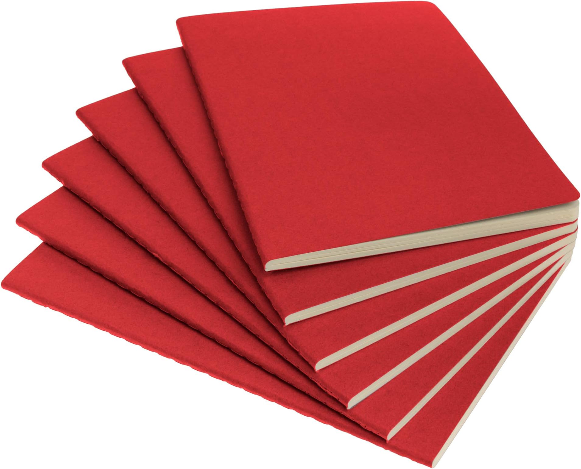 Simply Genius Notebook Set - A5, Red, 6-Pack, Softcover - College Ruled Writing Journal - Notebooks for School & Travel
