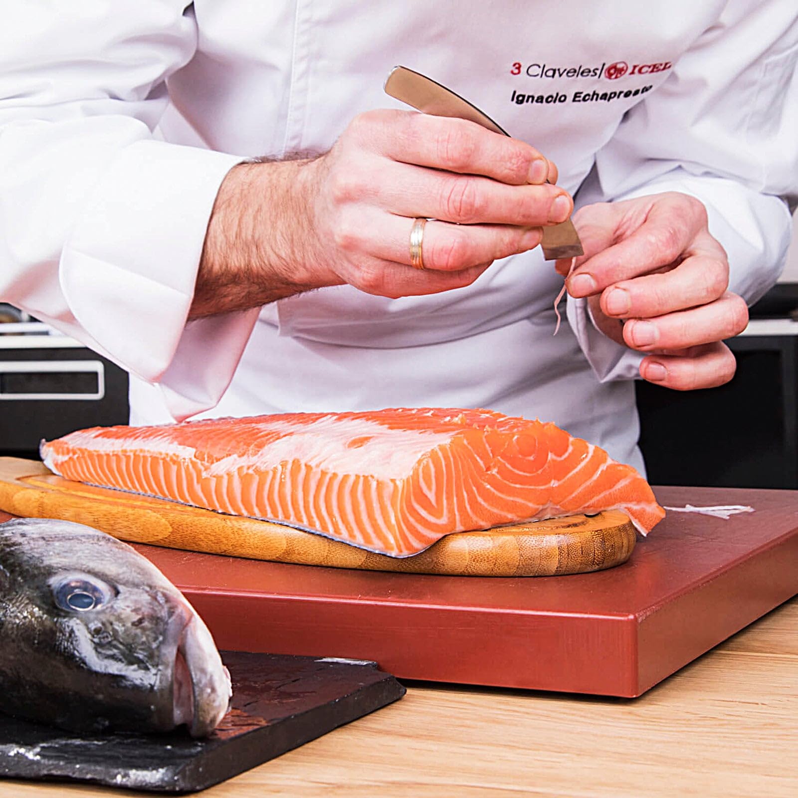 3 Claveles Pinzas Pescado o Jamón, Acero Inoxidable-(14cm), 14 cm