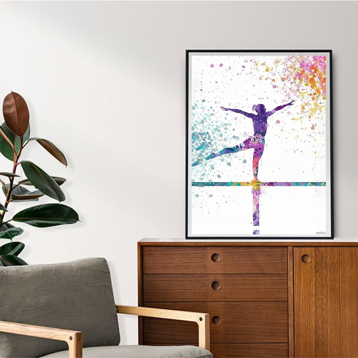 BRTITA Gymnastics Diamond Painting Kits for Adults, Sports 5D DIY Diamond Art Kits Full Drill Diamond for Gift Wall Decor Gem Arts 12x16in / 30x40cm