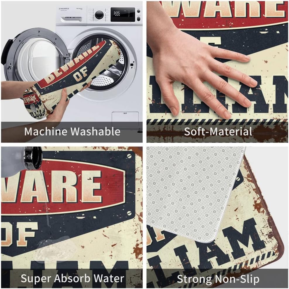 Cool Room Accessories for Teens Boys Beware of William Rug Outdoor Bar Decor Indoor Mats for Front Door Entry(50X80CM)