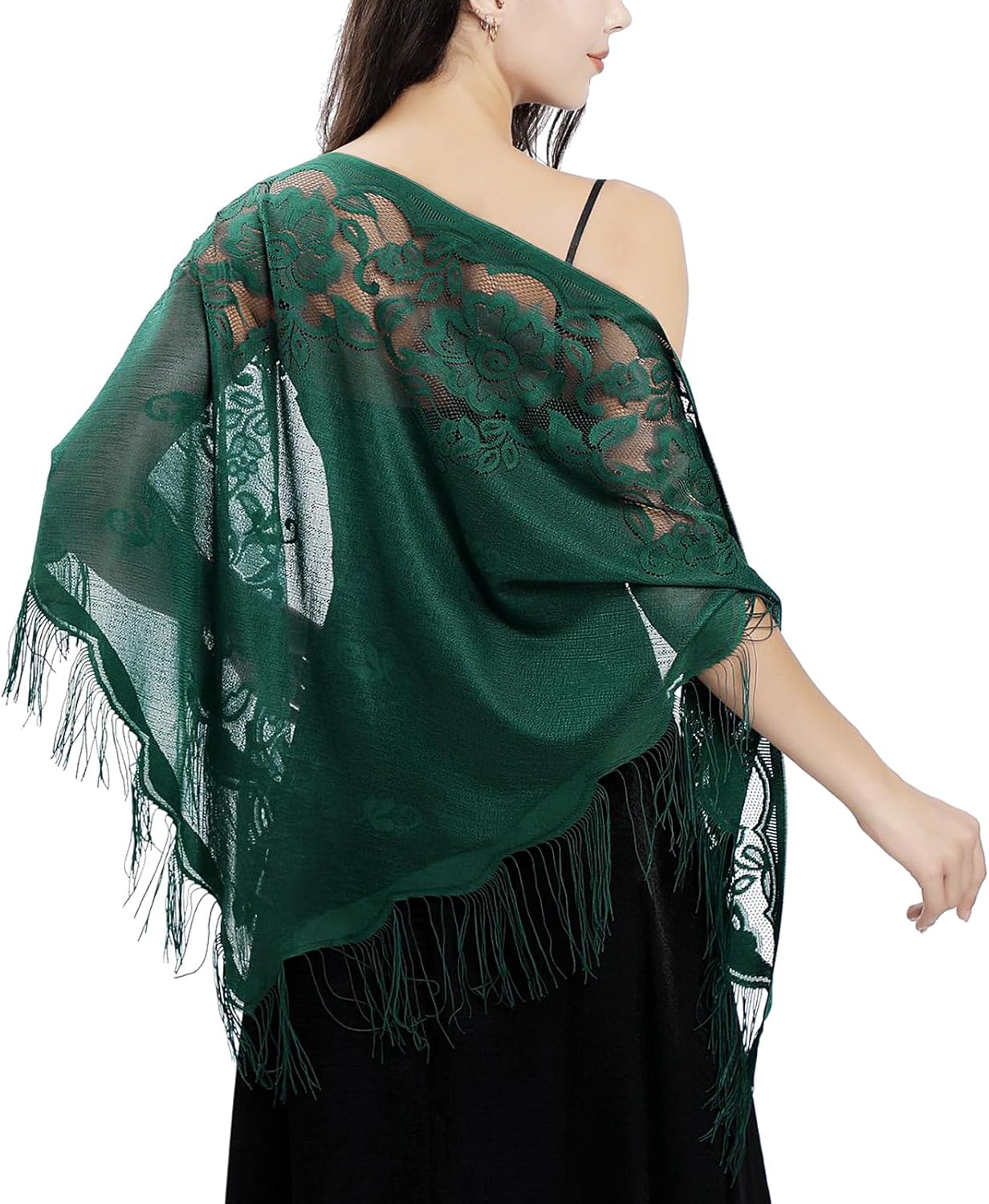 Dinntty Vrouwen Kant Bruiloft Sjaals Wrap Sheer Tulle Dinntty Vrouwen Kant Bruiloft Sjaals Wrap Sheer Tulle