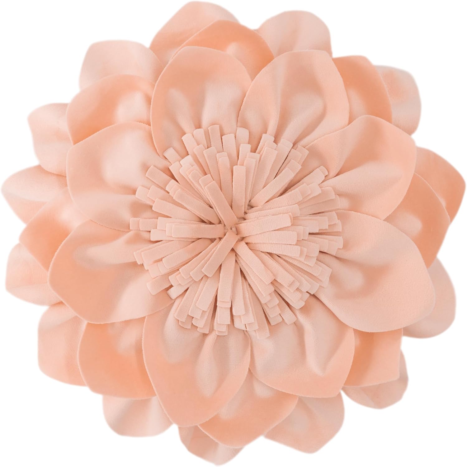 OiseauVoler Decorative Throw Pillow 3D Flower Round Pillow Accent Handmade Cushion with Insert for Couch Bed Home Decor 14 Inch Peach Pink