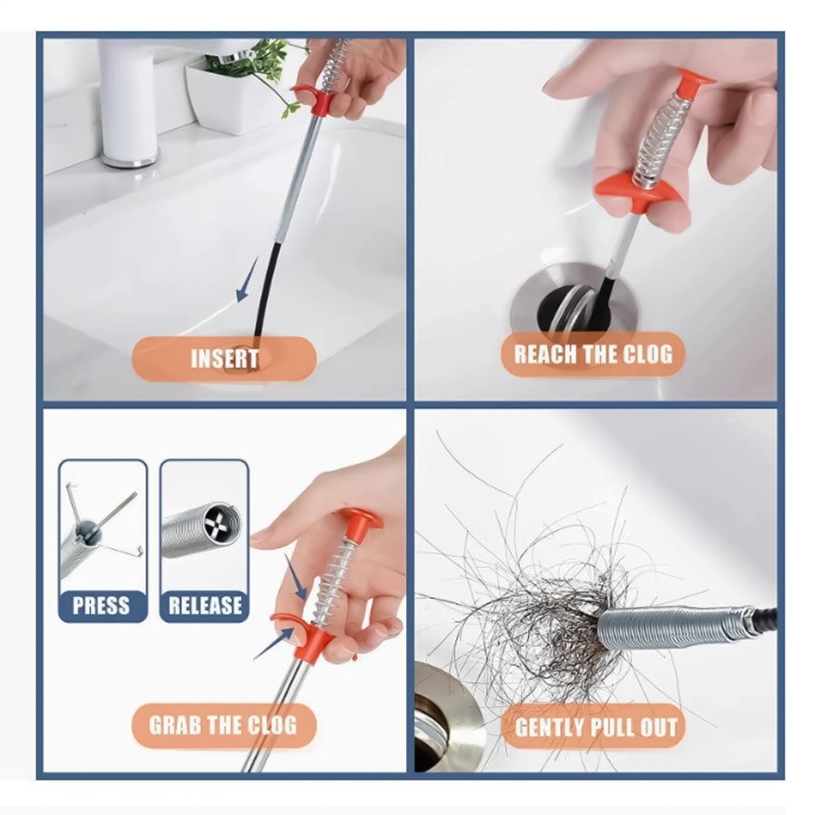 Déboucheur De Canalisation Câble Flexible Lavabo Salle de Bain