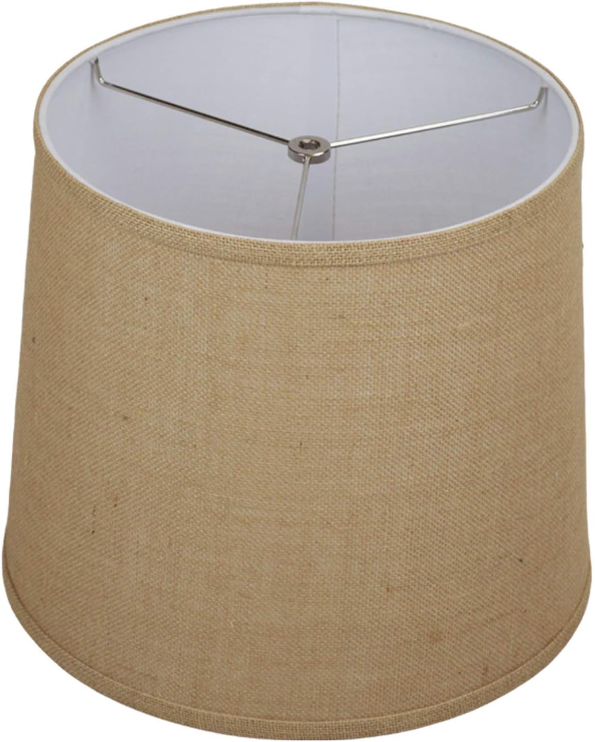 FenchelShades.com Lampshade 12" Top Diameter x 14" Bottom Diameter x 12" Slant Height with Washer (Spider) Attachment for Lamps with a Harp (Burlap Natural)