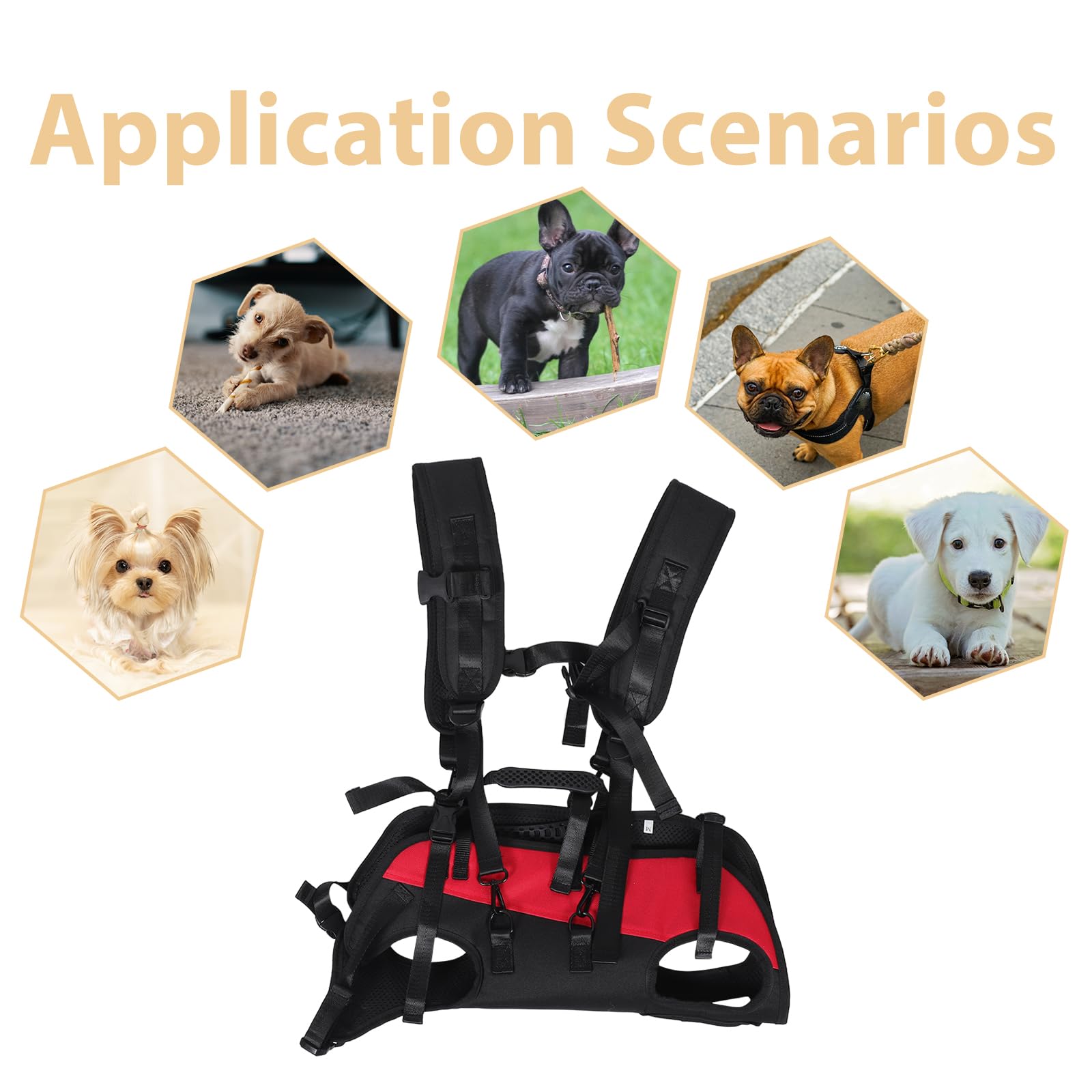 Zaino da Trekking per Cani Piccoli Doppia Spalla Imbottita, Borsa da Sella Traspirante e Sicura per Escursioni, Zaino Regolabile Porta Cuccioli per Viaggi All’aperto