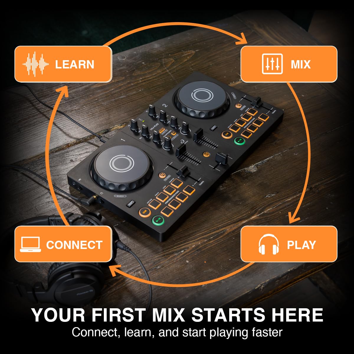 Pioneer DJ AlphaTheta DDJ-FLX2 Kompakter 2-Kanal DJ-Controller