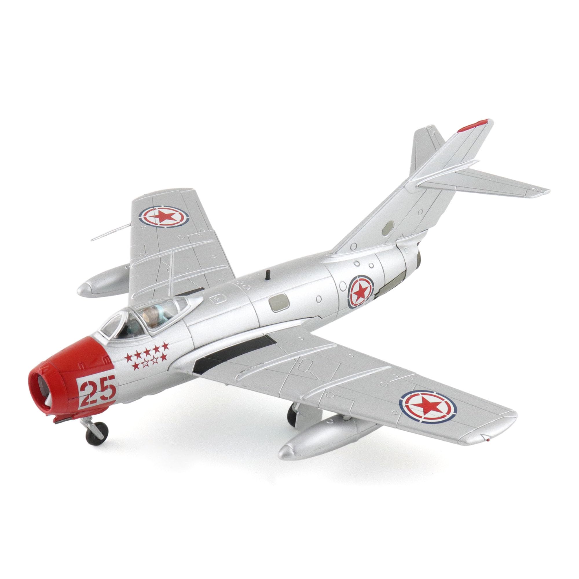 Hobby Master | Scala 1:72 Diecast Militare Aircraft Replica | MIG-15bis Rosso 25, Volontari del Popolo Cinese Air Force, Corea del Nord, anni '50 (con scala da arrampicata) | Modello HA2418b