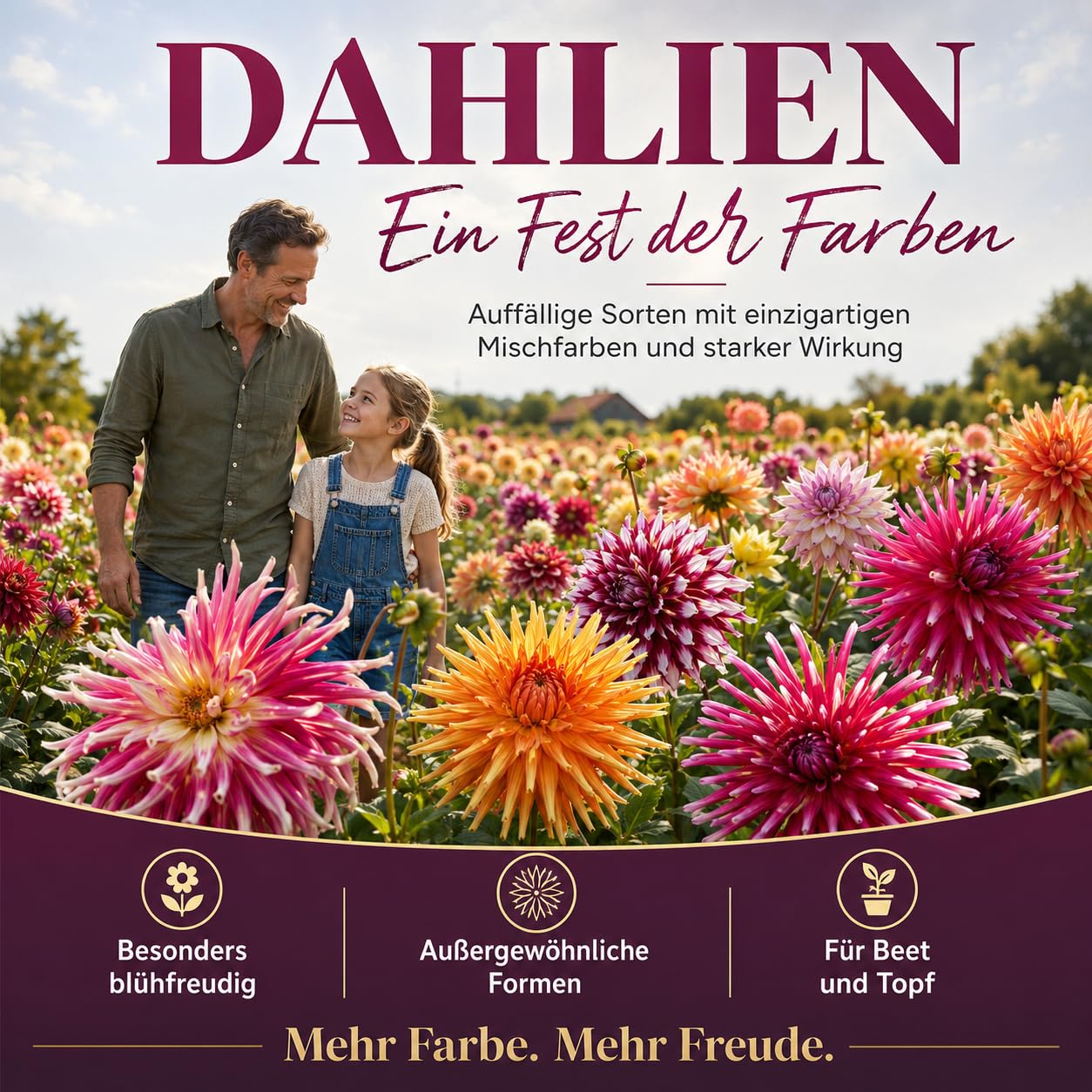 Ideale Seltene Dahlien, Lange BlüTezeit, Schattentolerante Premium, üBerraschend Wachsend, 10Dahlien-E