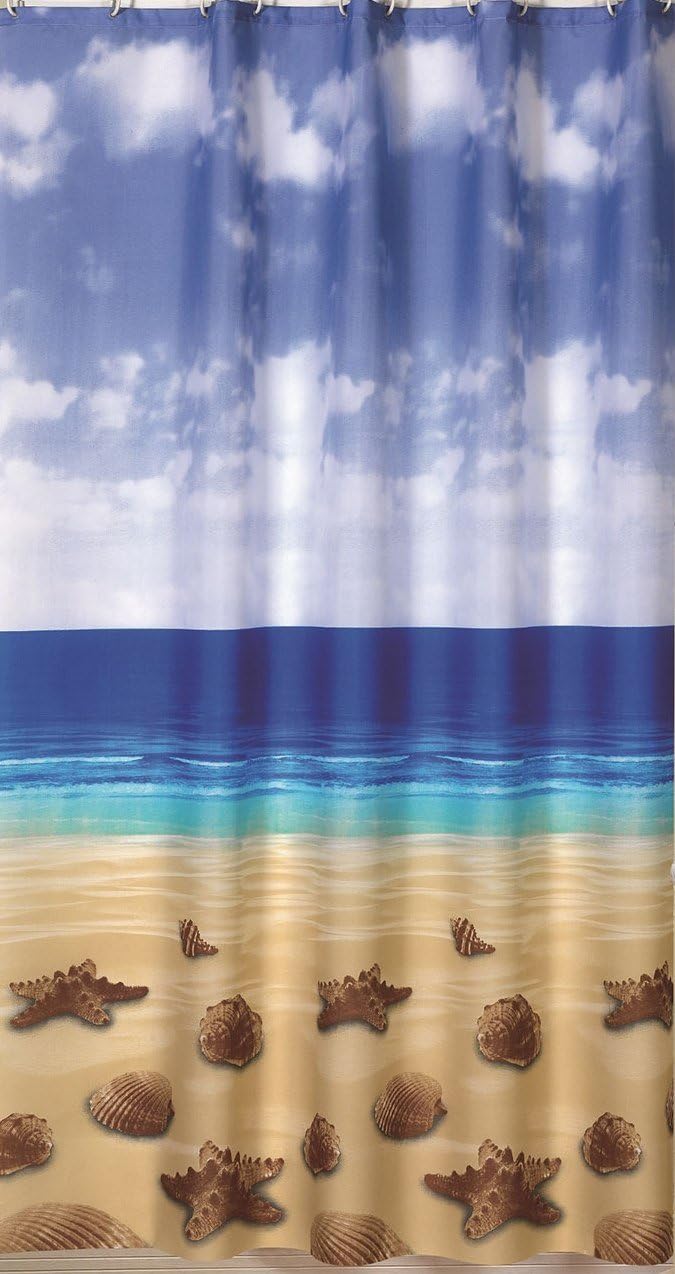 Extra Long and Wide Multi Colour Fabric Bathroom Shower Curtain With
