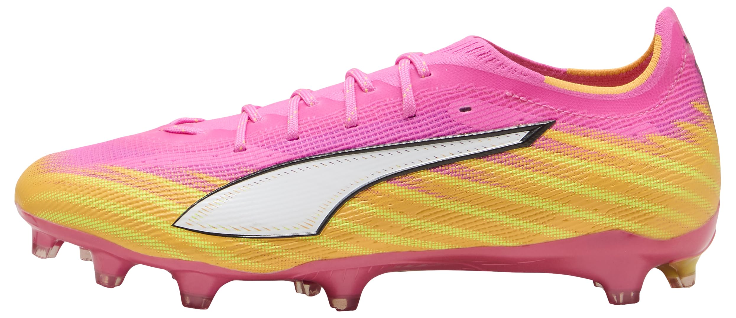 PUMA Unisex Ultra 6 PRO Firm Ground/Artifical Ground Football Boots, Poison Pink-PUMA White-Sun Stream-Bright Aqua-PUMA Black, 10.5 UK