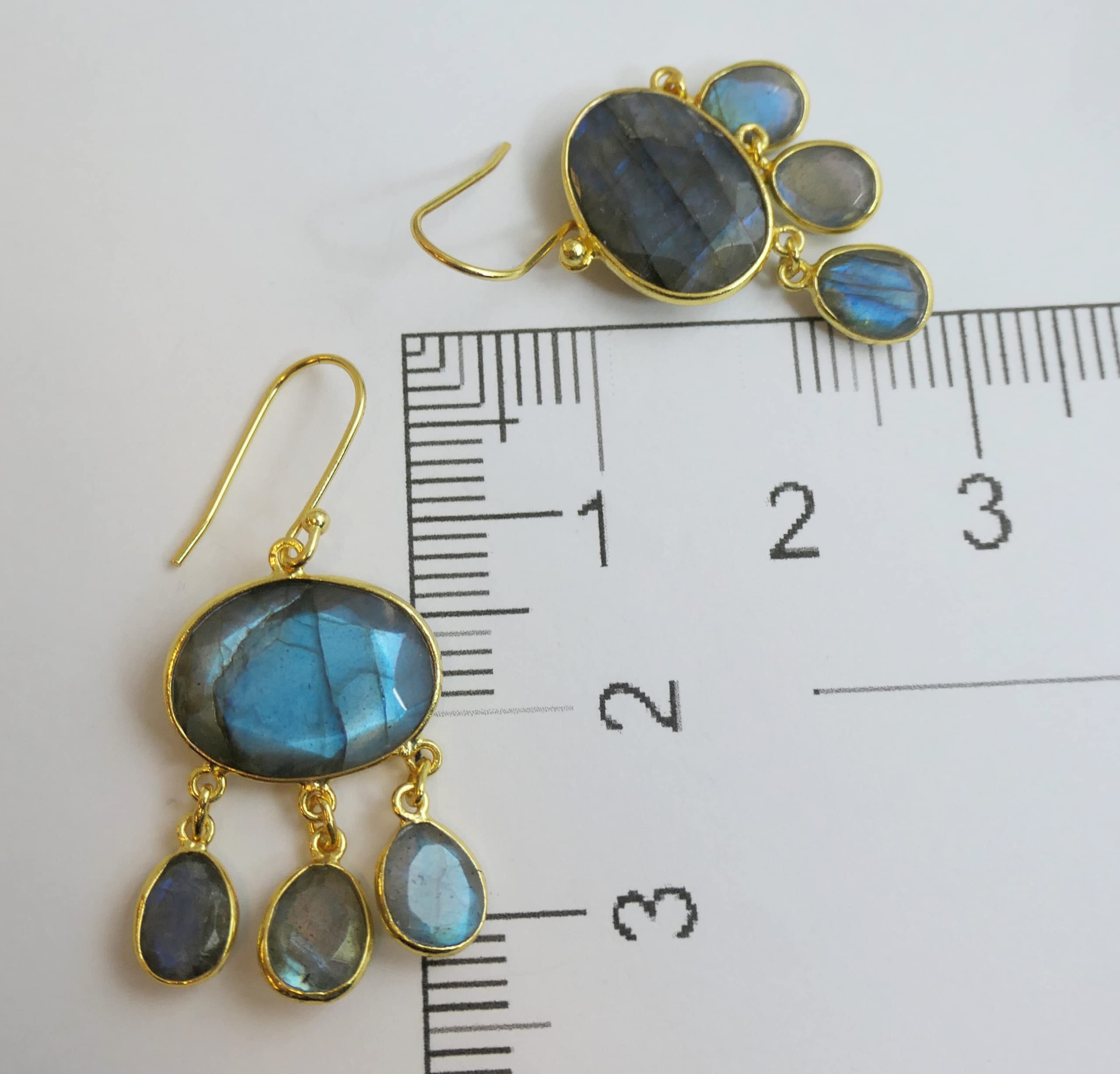 Orecchini in argento sterling con labradorite | Gioielli Eleganti Fatti a Mano da Donna - Stile Raffinato, Idea Regalo Romantica per Serate, Feste e Occasioni Speciali