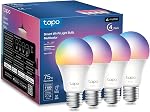 Tapo TP-Link Smart Light Bulbs, 1100 Lumens High Brightness (75W Equivalent), Matter-Certified, 16M Colors WiFi Light Bulb, Dimmable, Works w/Siri, Alexa & Google Home, A19 E26, L535E(4-Pack)