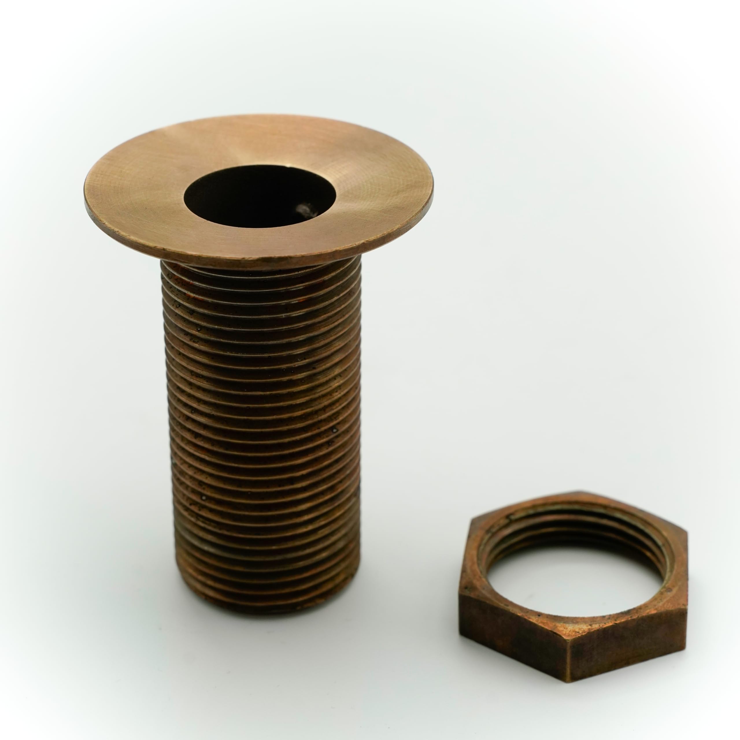 L'Artistica F.LLI PERINCIOLI | Desagüe de 1" bronce, desagüe de latón sin tapón para fuentes de exterior, 79 x 55,5 mm
