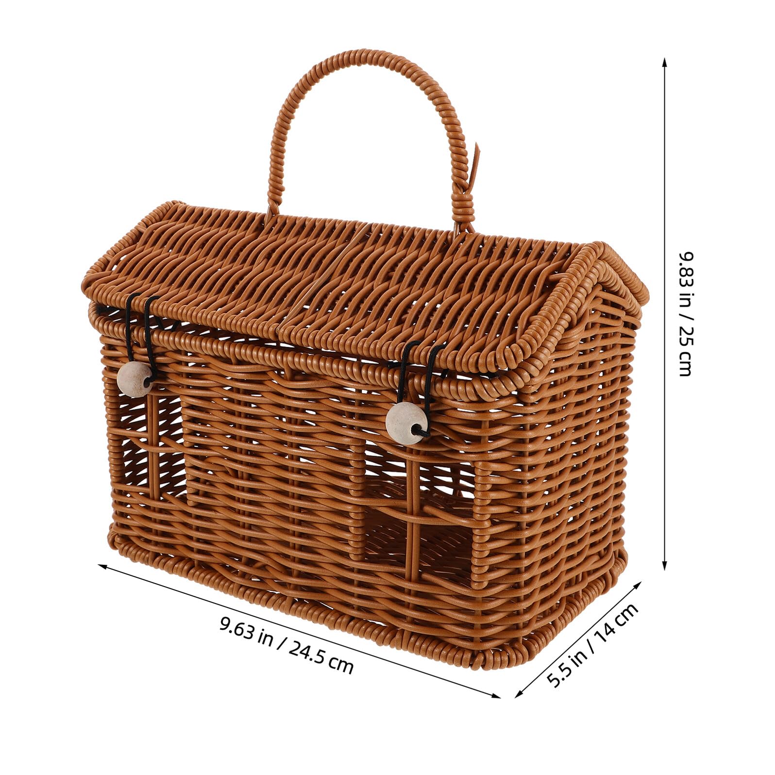 UTHCLO Cesta de Obsequio Tejida con Asa de Ratán Imitación Caja de Dulces para Recuerdos de Fiesta para Almacenamiento de Juguetes y Decoración de Shower
