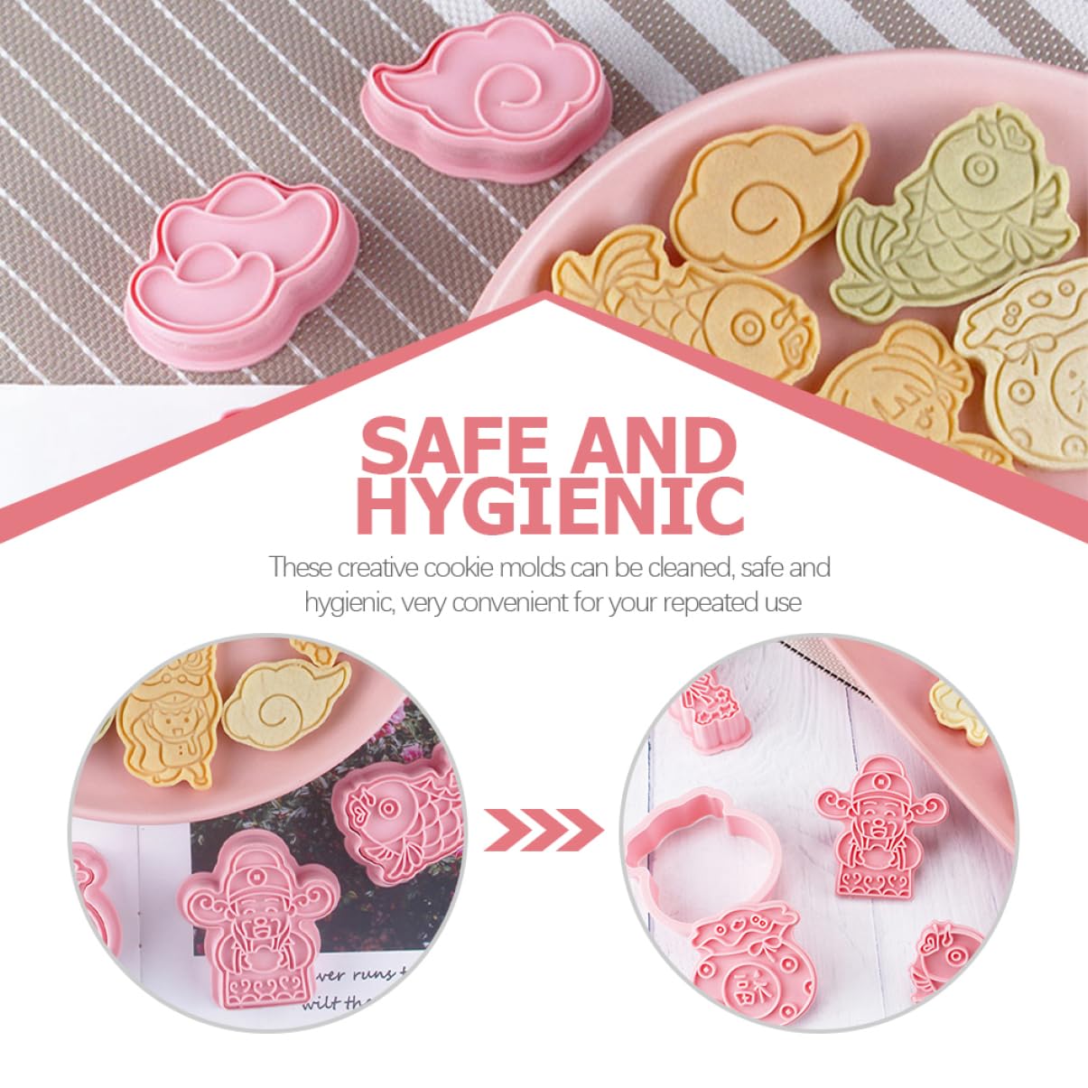 ABOOFAN 4 Juegos Molde De Galletas Formador De Galletas Alimento Cacerola Graduado Galletas De Chocolate Paraca Cortadores De Galletas Lactancia Equipo Horneando Rosa El Plastico 8 Uds * 4