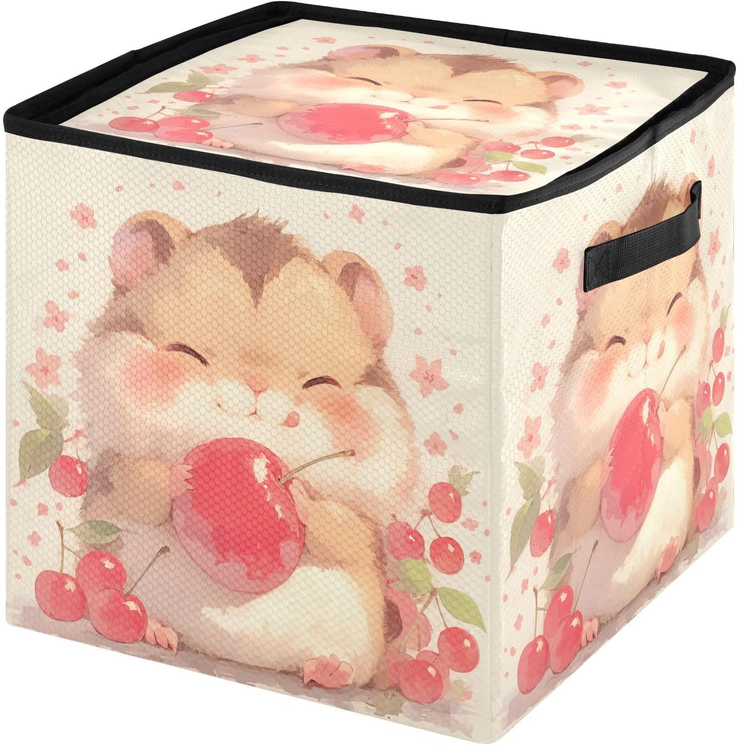 High Capacity Christmas Ornament Storage Box Holds Up to 64, Adjustable Dividers, Zippered Top, Two Handles telescoping large ornament storage box with Lid,Sweet Cherry Animal