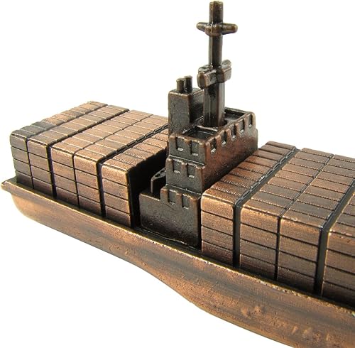 Miniatura 4 de Bronce Metal Contenedor Cargo Ship Réplica Die Cast Novedad Juguete Sacapuntas