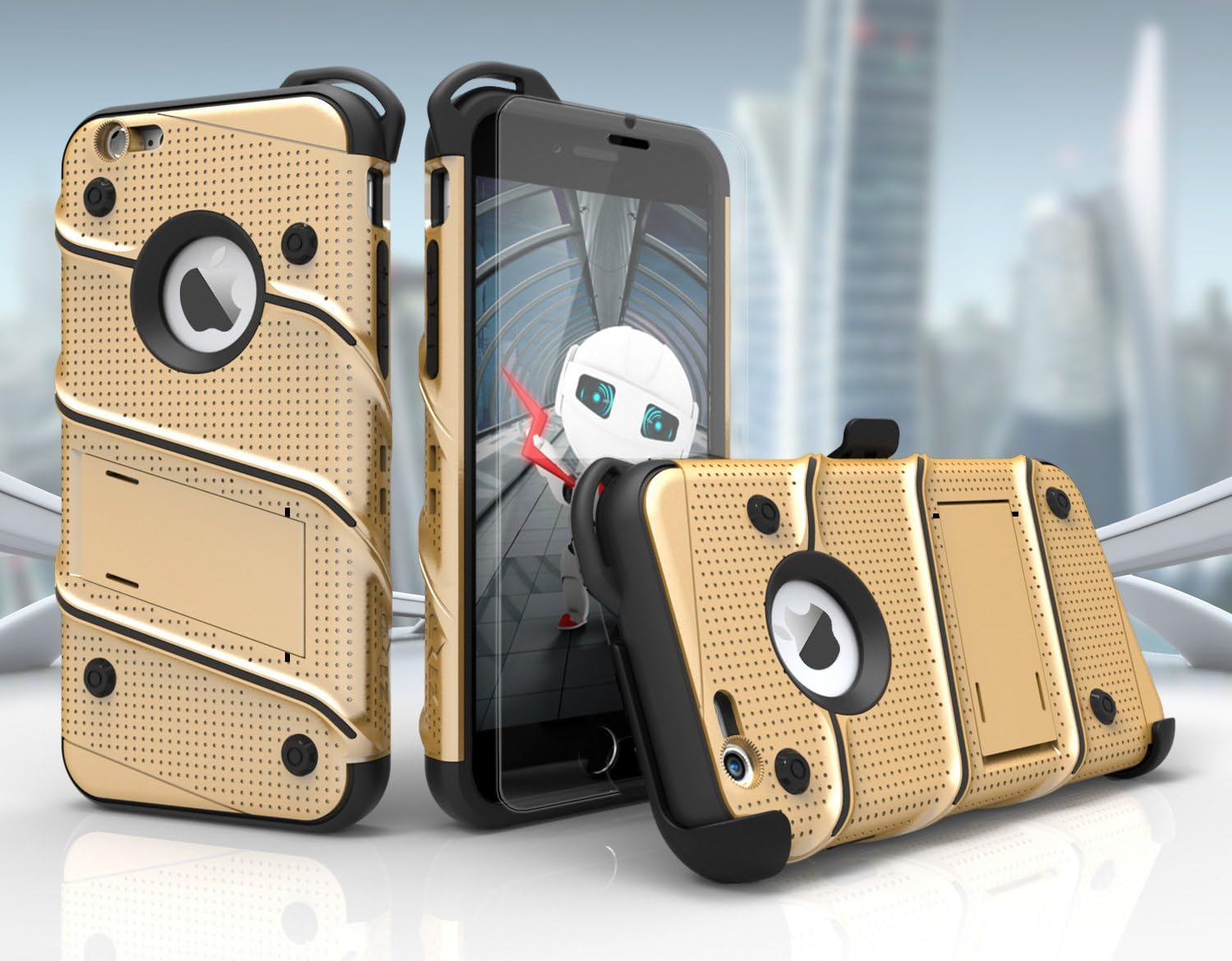 iPhone 6s Plus Case, Zizo [Bolt Series] w/ FREE [iPhone 6s Plus Screen Protector] Kickstand [Military Grade Drop Tested] Holster - iPhone 6 / 6s Plus