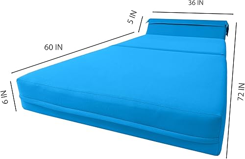 Miniatura 197 de Sofá cama plegable color gris de espuma, 6 pulgadas. Grosor x 32 pulgadas, ancho x 70 pulgadas. Cama de Invitados, cama plegable con espuma de alta