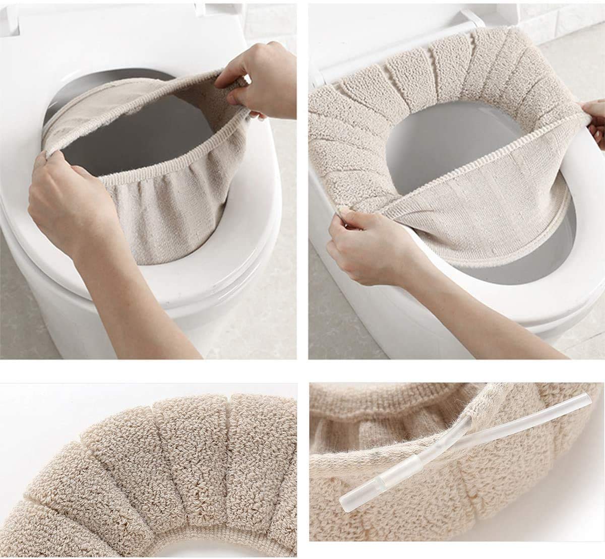 2 Coprisedile Per WC In Peluche - Lavabili E Igienici, Forma Universale U - Foto 4