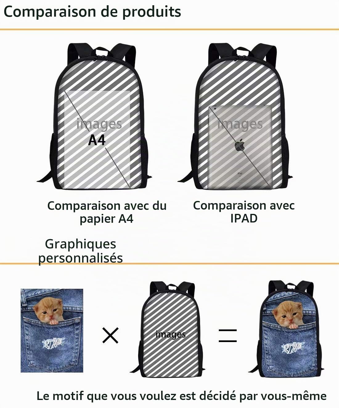Chaqlin Ensemble Sac à Dos et Lunchbox pour Enfants - Cartable Primaire avec Étui à Crayons - Motif Animal Loup pour Filles