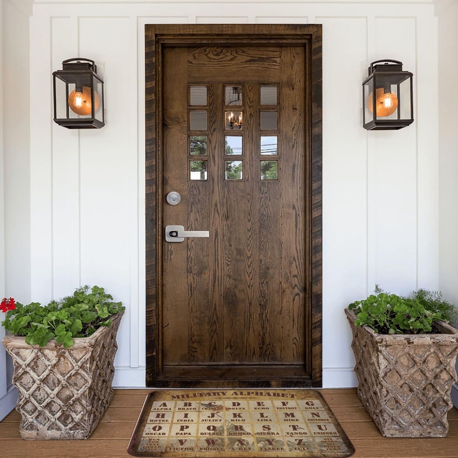 Doormats Outdoor Military Alphabet Rug Doormats Outdoor Farm Kitchen Rug(50X80CM)