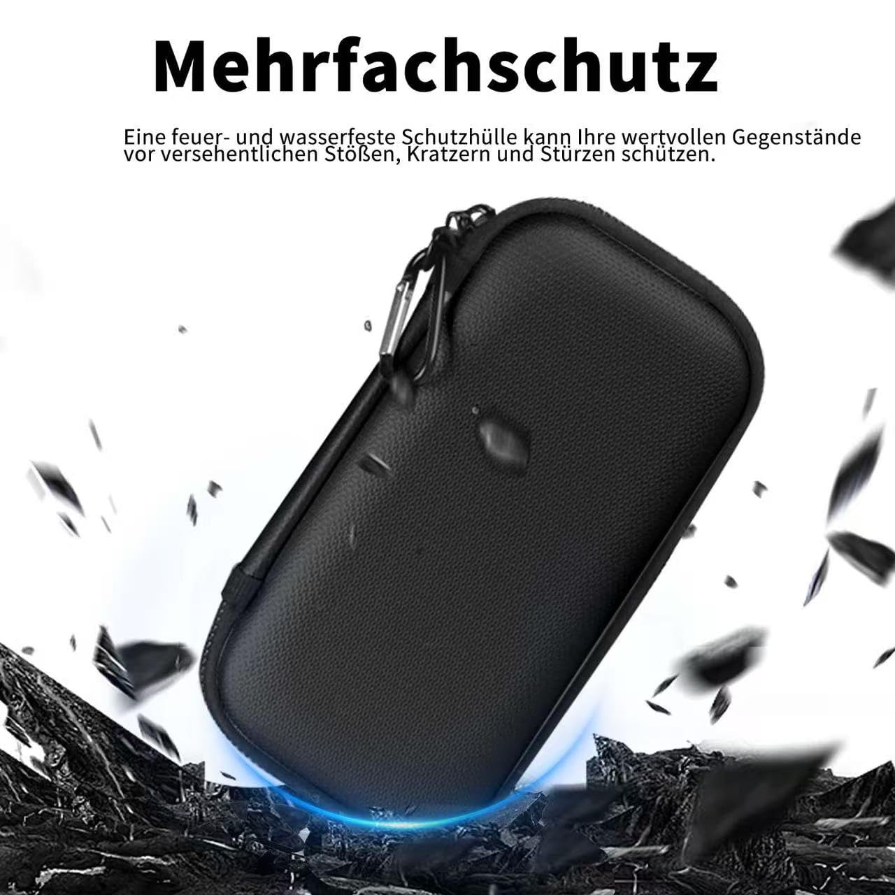 Feuerfeste, robuste Schutztasche für unterwegs, hitzebeständig bis 6500 °F, wasserdichter Elektronik-Organizer für Anker/Jackery/RAVPower Powerbanks mit feuerfestem Reißverschluss.