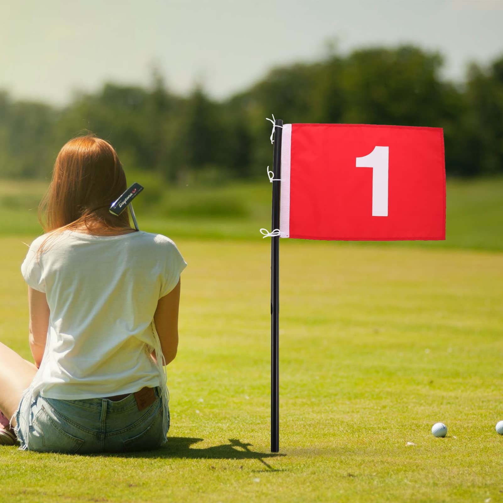 BESPORTBLE 2Pcs Golf Flaggen Übungsnummer 1 Und 2 Golfflaggen Traning Golf Peg- Flaggen Tragbare Golfzielflaggen für Den Hinterhof im Freien im Freien im Freien im Freien im Freien im Freien