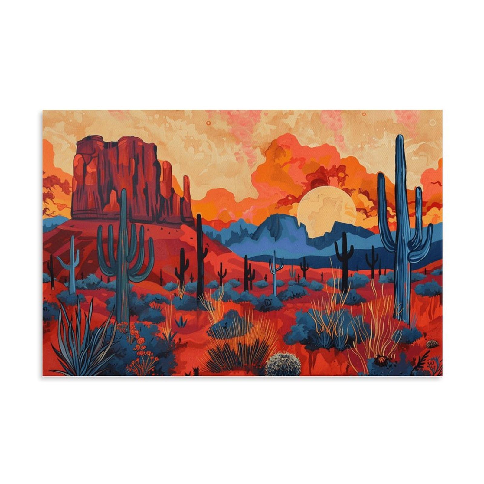 Amazon.com: Retro Style Desert Landscape Painting Print Pop Art