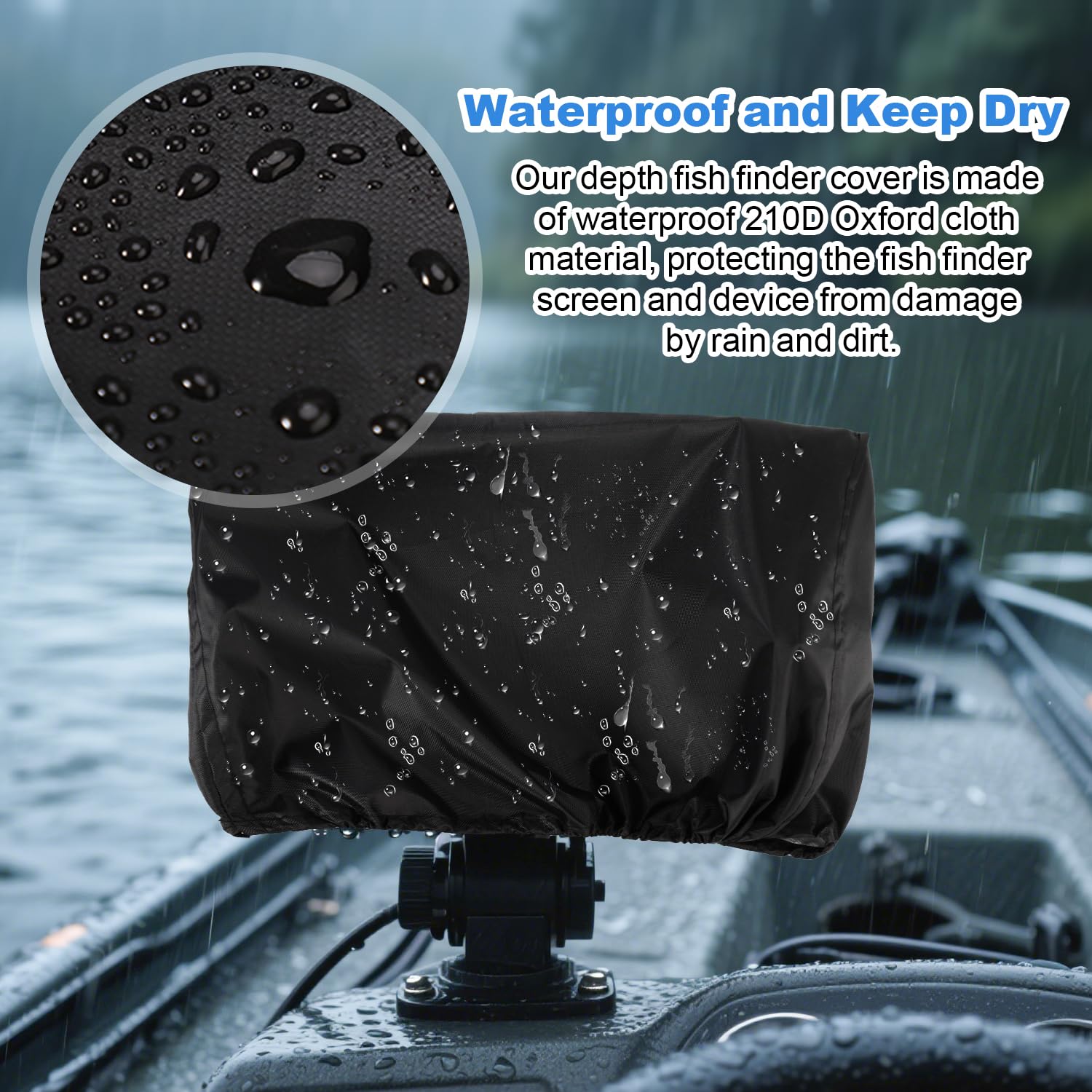 Cubierta del Buscador de Peces for Lowrance Humminbird de, Impermeable Tela Oxford 210D Funda Protección con Revestimiento Plateado y Cordón para Proteger la Pantalla y el Dispositivo