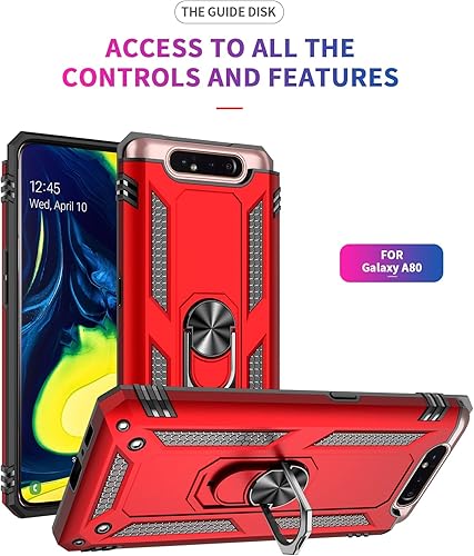 Miniatura 6 de Funda protectora compatible con Samsung Galaxy A80, funda para teléfono móvil con soporte magnético, protección resistente a prueba de golpes