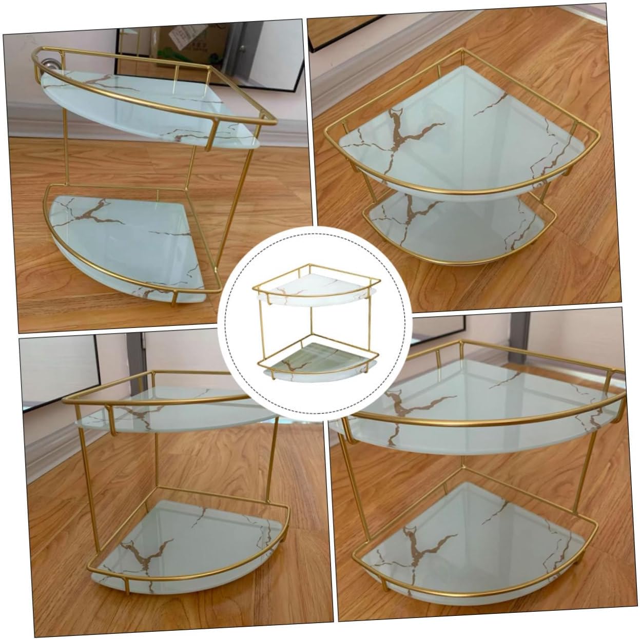 Healifty Bathroom Corner Shelf for Cosmetics Storage Rack for Toiletries Space Saving Organizer for Kitchen Bathroom Countertop for Friends Family