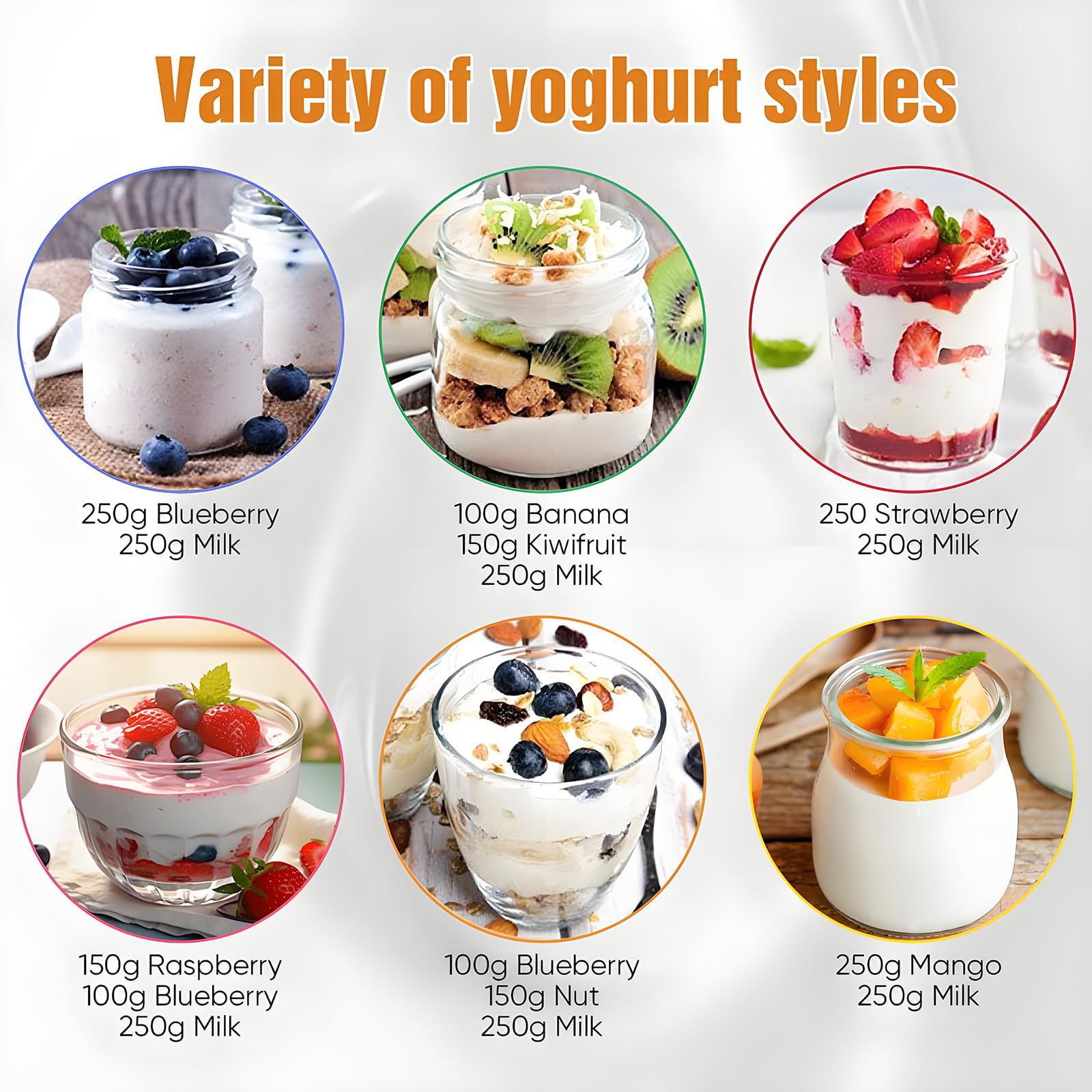 Yaourtière Automatique avec Écran LCD, Fermenteur 1400ML avec 8 × 180ML Pots en Verre, Contrôle de Température & Minuterie 0-48H, pour Yaourt & Fromage Maison