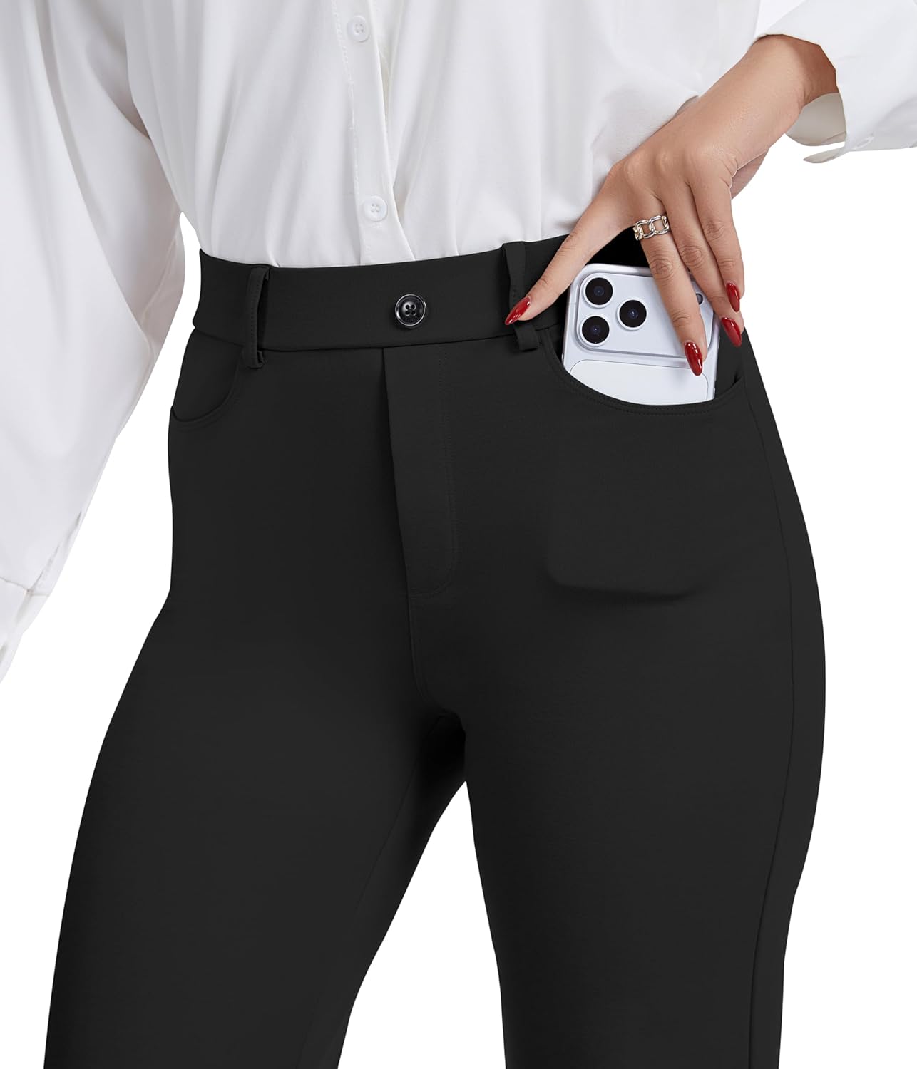 VIMPEP Women’s Classic Yoga Dress Pants Stretchy Soft Feeling Work Yoga Slacks for Business Office Casual with 4 Pockets 308 - Image 2