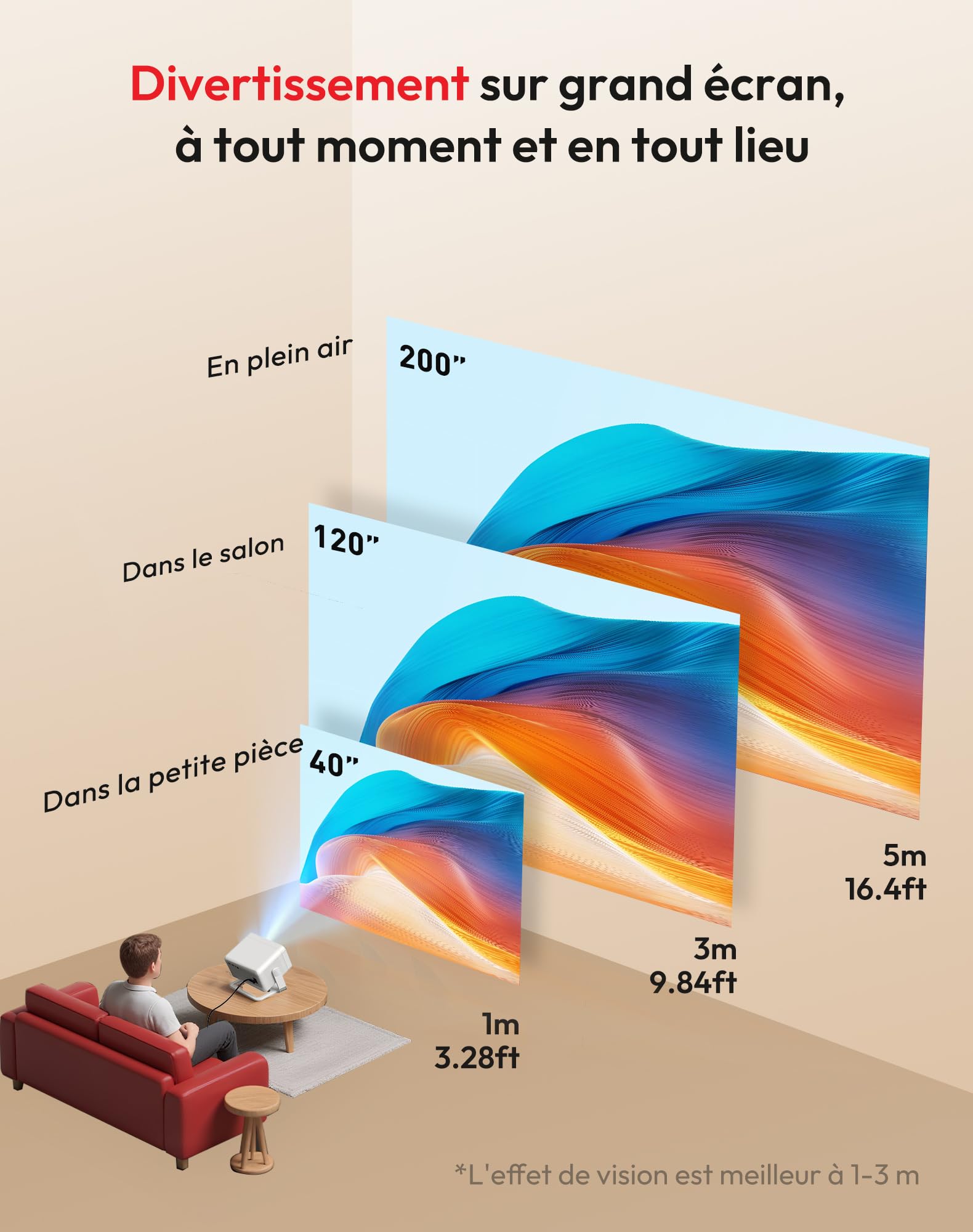 Xgody N6 Pro Vidéoprojecteur Compatible avec Netflix – 1080P Natif (Compatible 4K), 700 ANSI, Autofocus, Correction Trapézoïdale Auto, Commande Vocale, WiFi 6, Bluetooth, Cinéma Extérieur, Home Cinéma