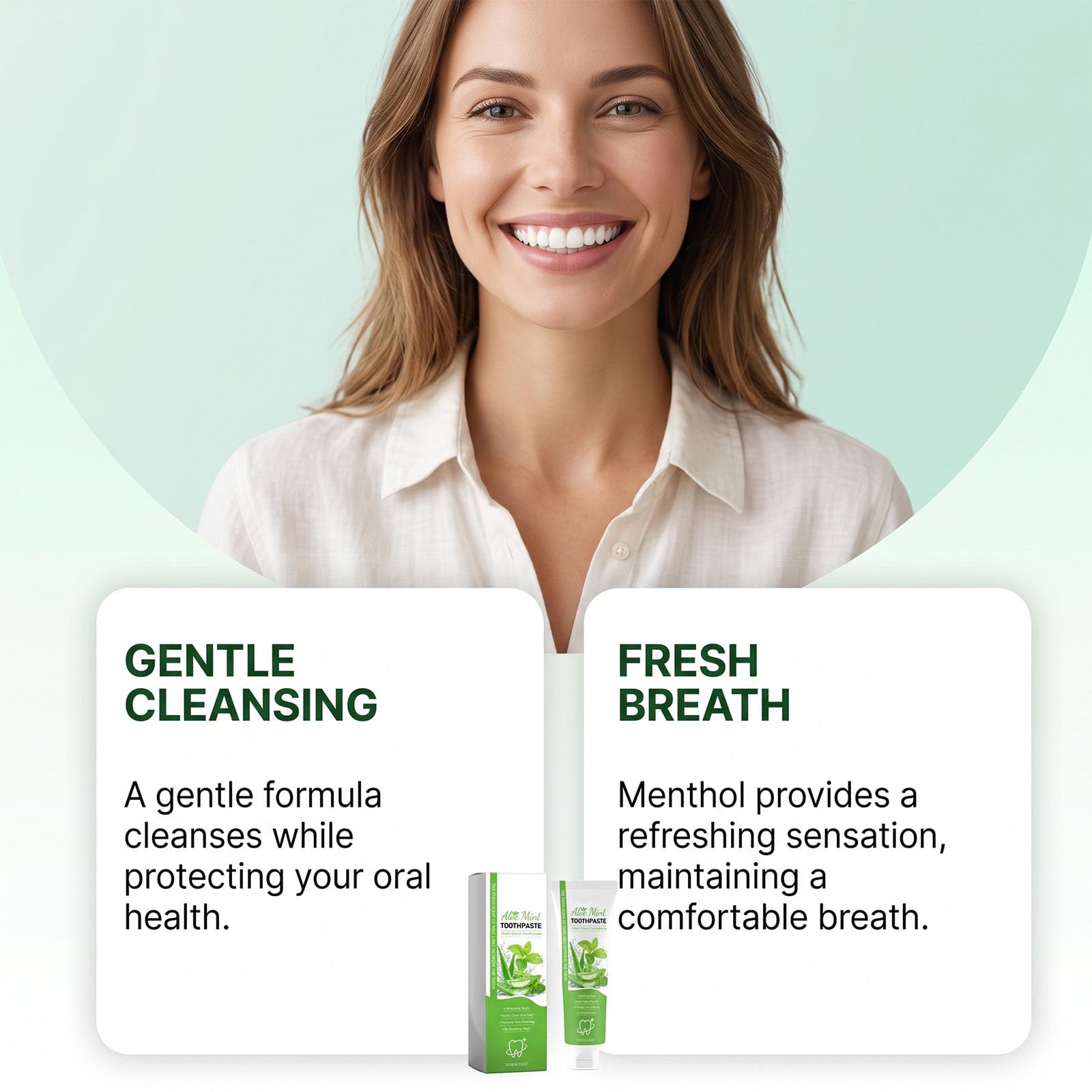 Dentifricio aloe menta sbiancante con nano-idrossiapatite orale (5Pcs)