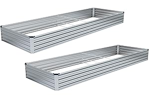 Raised Garden Bed: 8 ft x 2 ft x 1 ft Metal...