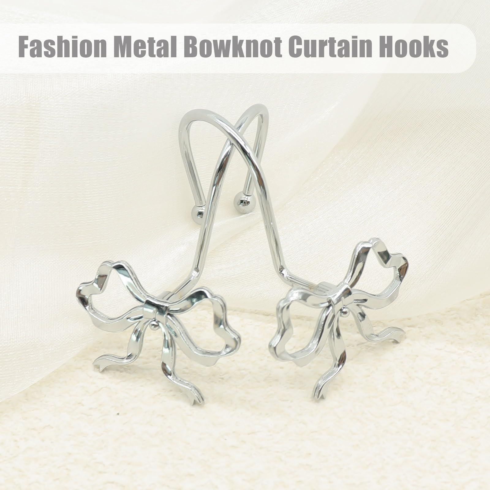 Stylish Bow Shower Hooks - 12 Pack FREE SHIPPING -4