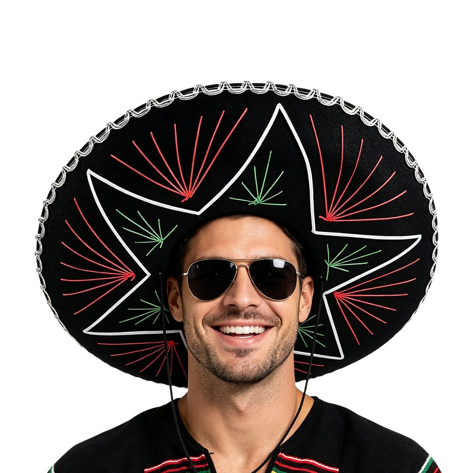 El Sombrero Mexicano Cubrecabeza Tradicional con una Ala Ancha Grande para