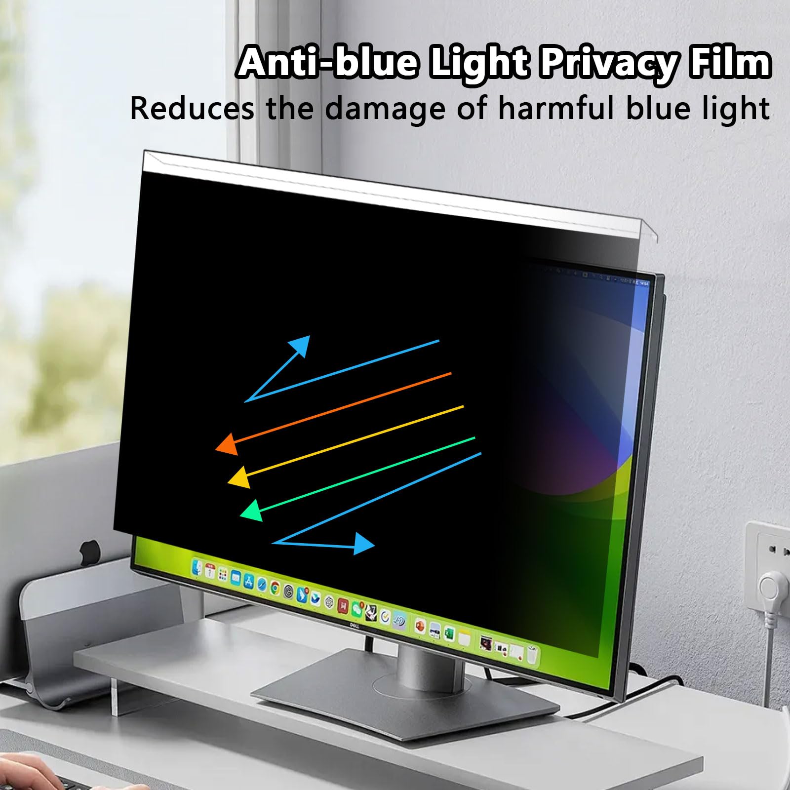 AIZYR Protection D'écran De Confidentialité À Suspendre,Panneau De Filtre De Confidentialité Filtre Antireflet Et Anti-Lumière Bleue Filtre De Confidentialité Anti-Espion Amovible,15.6inch 360*220mm