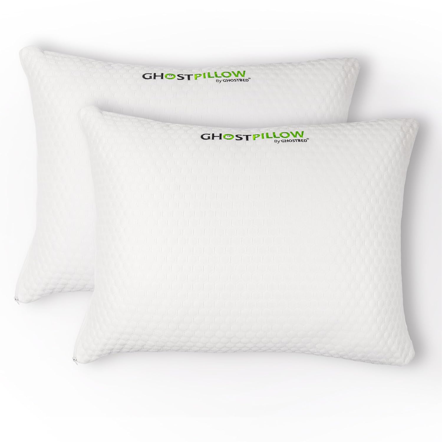 GhostBed Shredded Memory Foam Pillow with Adjustable Gel and Cooling Breathable Cover - King Size Shredded Pillows CertiPUR-US